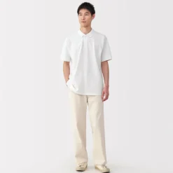 New Men's Washed Pique Short Sleeve Polo Shirt Shirts & Polos