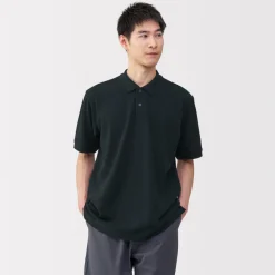 New Men's Washed Pique Short Sleeve Polo Shirt Shirts & Polos