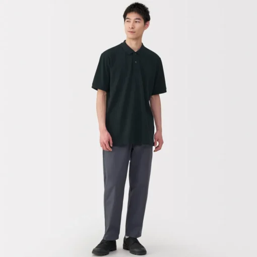 New Men's Washed Pique Short Sleeve Polo Shirt Shirts & Polos