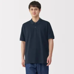 New Men's Washed Pique Short Sleeve Polo Shirt Shirts & Polos