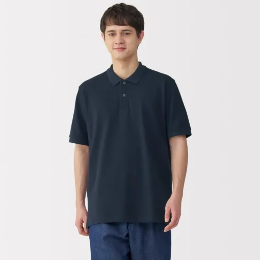 New Men's Washed Pique Short Sleeve Polo Shirt Shirts & Polos