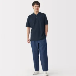 New Men's Washed Pique Short Sleeve Polo Shirt Shirts & Polos