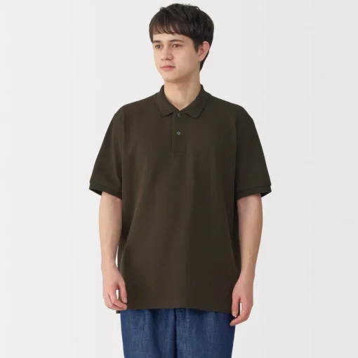 New Men's Washed Pique Short Sleeve Polo Shirt Shirts & Polos