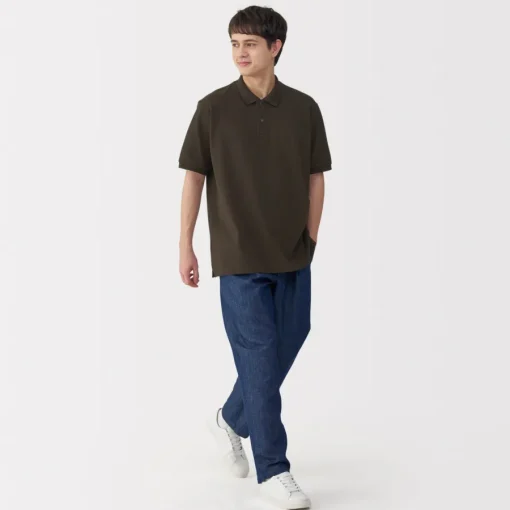 New Men's Washed Pique Short Sleeve Polo Shirt Shirts & Polos