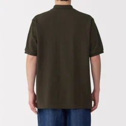New Men's Washed Pique Short Sleeve Polo Shirt Shirts & Polos
