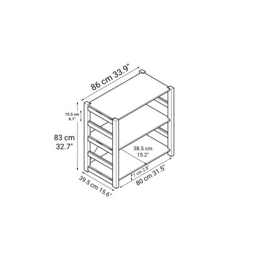 Fashion Pine Shelf Unit - Wide - Small Pine Shelving Units