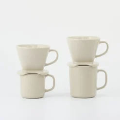 Sale Stoneware Coffee Dripper - Gray Beige Beverages