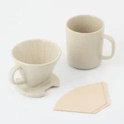 Sale Stoneware Coffee Dripper - Gray Beige Beverages