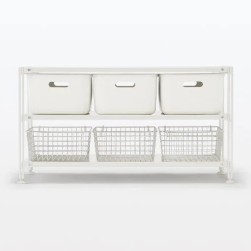 Outlet SUS Shelving Unit - Light Gray - Wide - Mini Light Gray Steel Shelving Units
