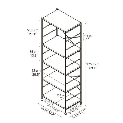 New SUS Shelving Unit - Oak - Regular - Large Oak Wood Shelving Units