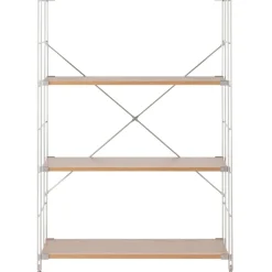 Fashion SUS Shelving Unit - Oak - Wide - Medium Oak Wood Shelving Units