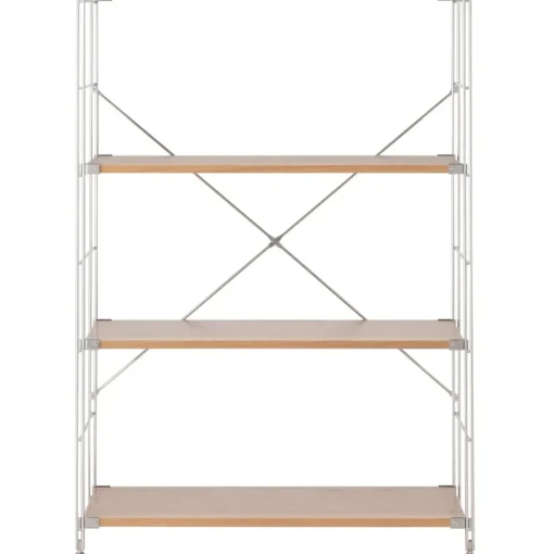 Fashion SUS Shelving Unit - Oak - Wide - Medium Oak Wood Shelving Units