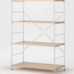 Fashion SUS Shelving Unit - Oak - Wide - Medium Oak Wood Shelving Units