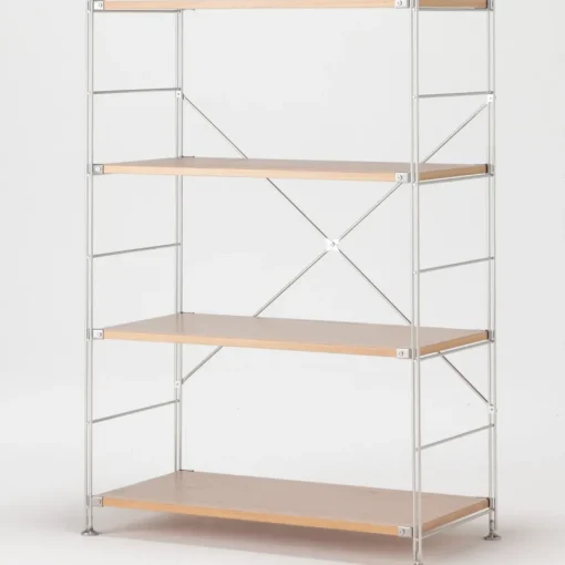 Fashion SUS Shelving Unit - Oak - Wide - Medium Oak Wood Shelving Units