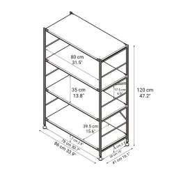 Fashion SUS Shelving Unit - Oak - Wide - Medium Oak Wood Shelving Units