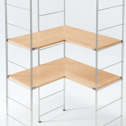 Outlet SUS Shelving Unit Additional Corner Shelf - Oak Oak Wood Shelving Units