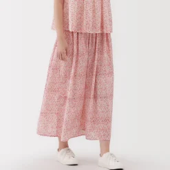 Discount Women's Block Print Gather Maxi-Skirt Women Shorts & Skirts