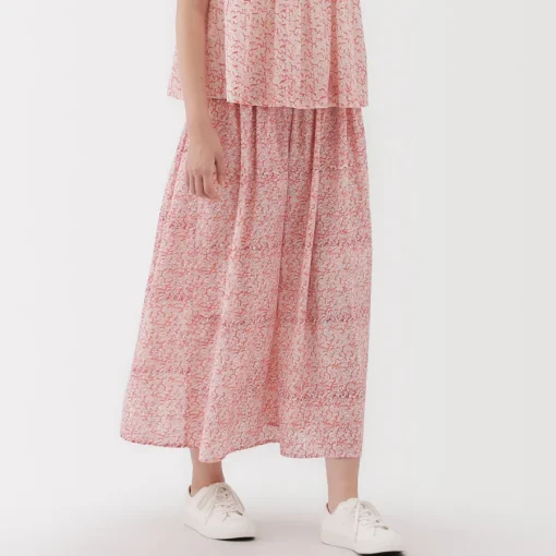 Discount Women's Block Print Gather Maxi-Skirt Women Shorts & Skirts