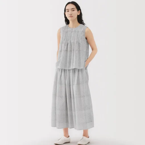 Discount Women's Block Print Gather Maxi-Skirt Women Shorts & Skirts