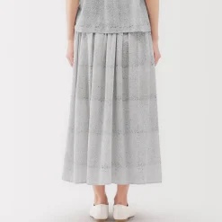 Discount Women's Block Print Gather Maxi-Skirt Women Shorts & Skirts