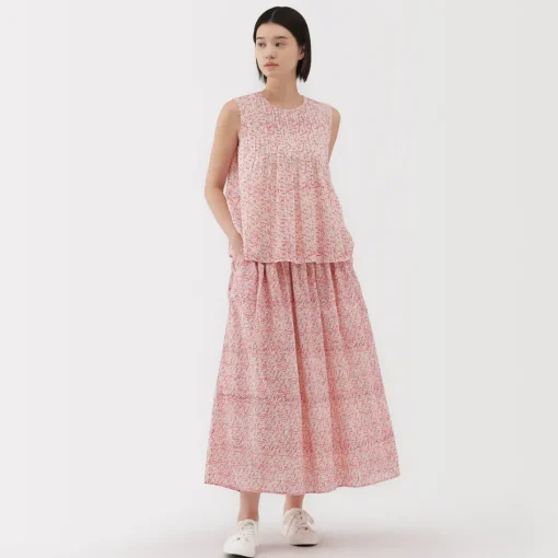 Discount Women's Block Print Gather Maxi-Skirt Women Shorts & Skirts