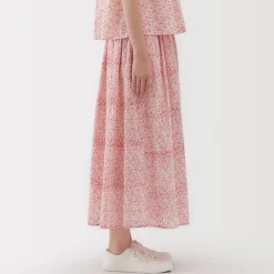 Discount Women's Block Print Gather Maxi-Skirt Women Shorts & Skirts