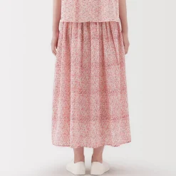 Discount Women's Block Print Gather Maxi-Skirt Women Shorts & Skirts