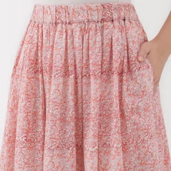Discount Women's Block Print Gather Maxi-Skirt Women Shorts & Skirts