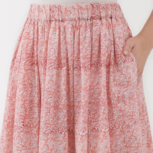 Discount Women's Block Print Gather Maxi-Skirt Women Shorts & Skirts
