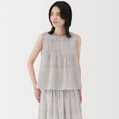 New Women's Block Print Sleeveless Blouse Women Tops & Shirts