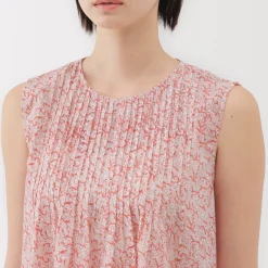 New Women's Block Print Sleeveless Blouse Women Tops & Shirts
