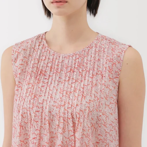 New Women's Block Print Sleeveless Blouse Women Tops & Shirts