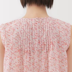 New Women's Block Print Sleeveless Blouse Women Tops & Shirts