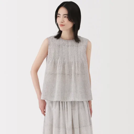 New Women's Block Print Sleeveless Blouse Women Tops & Shirts
