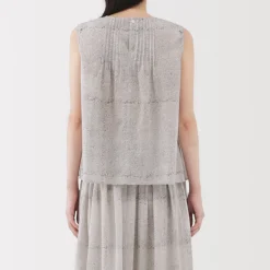 New Women's Block Print Sleeveless Blouse Women Tops & Shirts