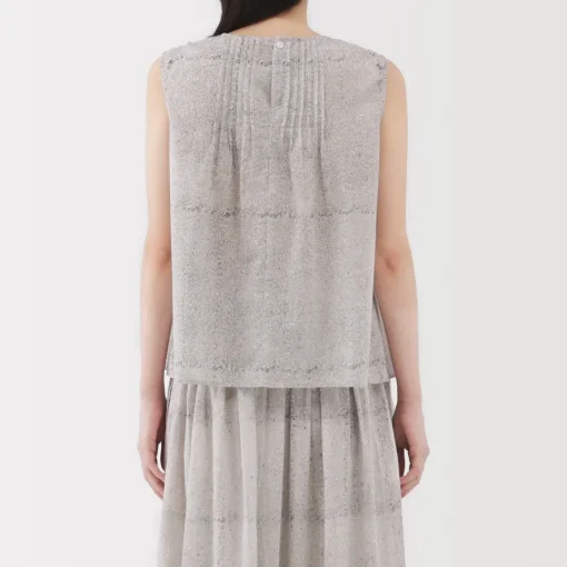 New Women's Block Print Sleeveless Blouse Women Tops & Shirts