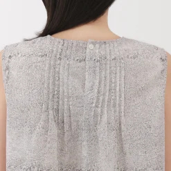 New Women's Block Print Sleeveless Blouse Women Tops & Shirts