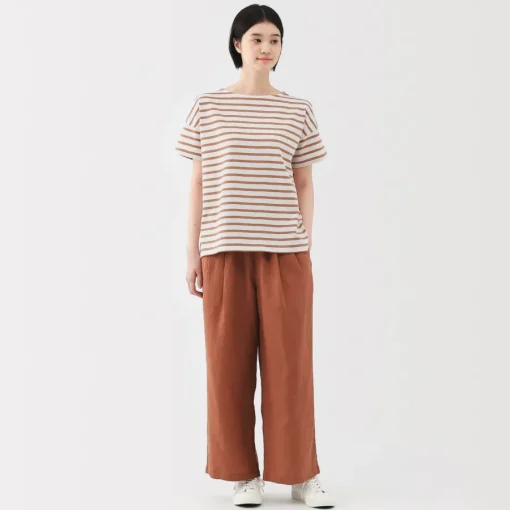Hot Women's Boat Neck Short Sleeve Striped T-Shirt Women T-Shirts