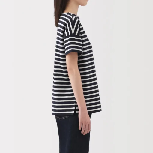 Hot Women's Boat Neck Short Sleeve Striped T-Shirt Women T-Shirts
