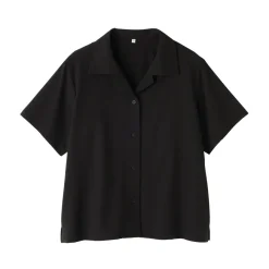 Sale Women's Breathable Seersucker Open Collar Short Sleeve Shirt Women Tops & Shirts