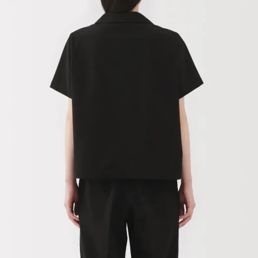 Sale Women's Breathable Seersucker Open Collar Short Sleeve Shirt Women Tops & Shirts