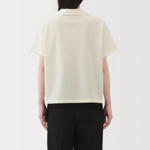 Sale Women's Breathable Seersucker Open Collar Short Sleeve Shirt Women Tops & Shirts
