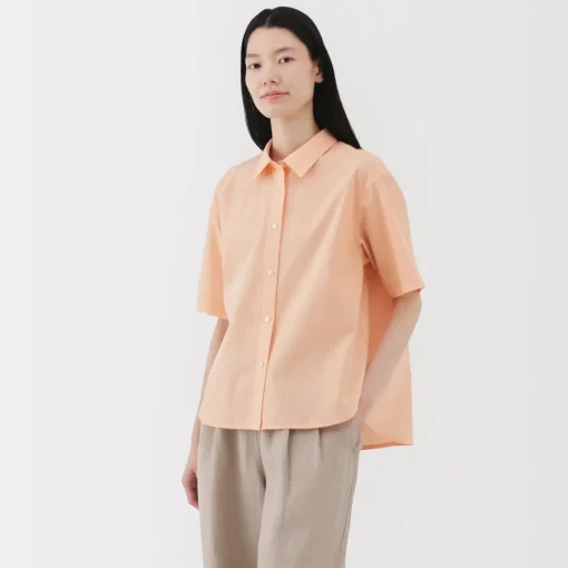 Sale Women's Cool Touch Regular Collar Short Sleeve Striped Shirt Women Tops & Shirts