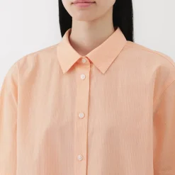 Sale Women's Cool Touch Regular Collar Short Sleeve Striped Shirt Women Tops & Shirts