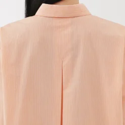 Sale Women's Cool Touch Regular Collar Short Sleeve Striped Shirt Women Tops & Shirts