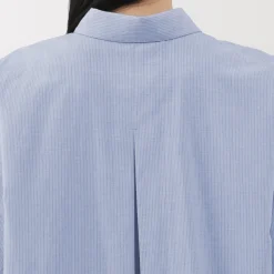 Sale Women's Cool Touch Regular Collar Short Sleeve Striped Shirt Women Tops & Shirts