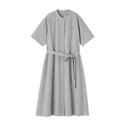 Clearance Women's Cool Touch Short Sleeve Striped Shirt Dress Women Dresses
