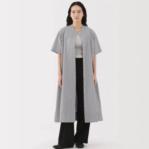 Clearance Women's Cool Touch Short Sleeve Striped Shirt Dress Women Dresses