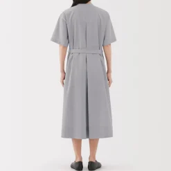 Clearance Women's Cool Touch Short Sleeve Striped Shirt Dress Women Dresses