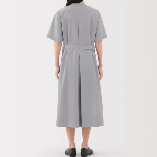 Clearance Women's Cool Touch Short Sleeve Striped Shirt Dress Women Dresses